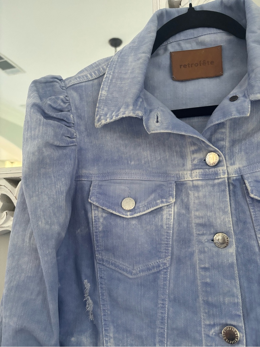 ✨ Retrofête Rissa Distressed Denim Jacket✨ - Picture 6 of 11